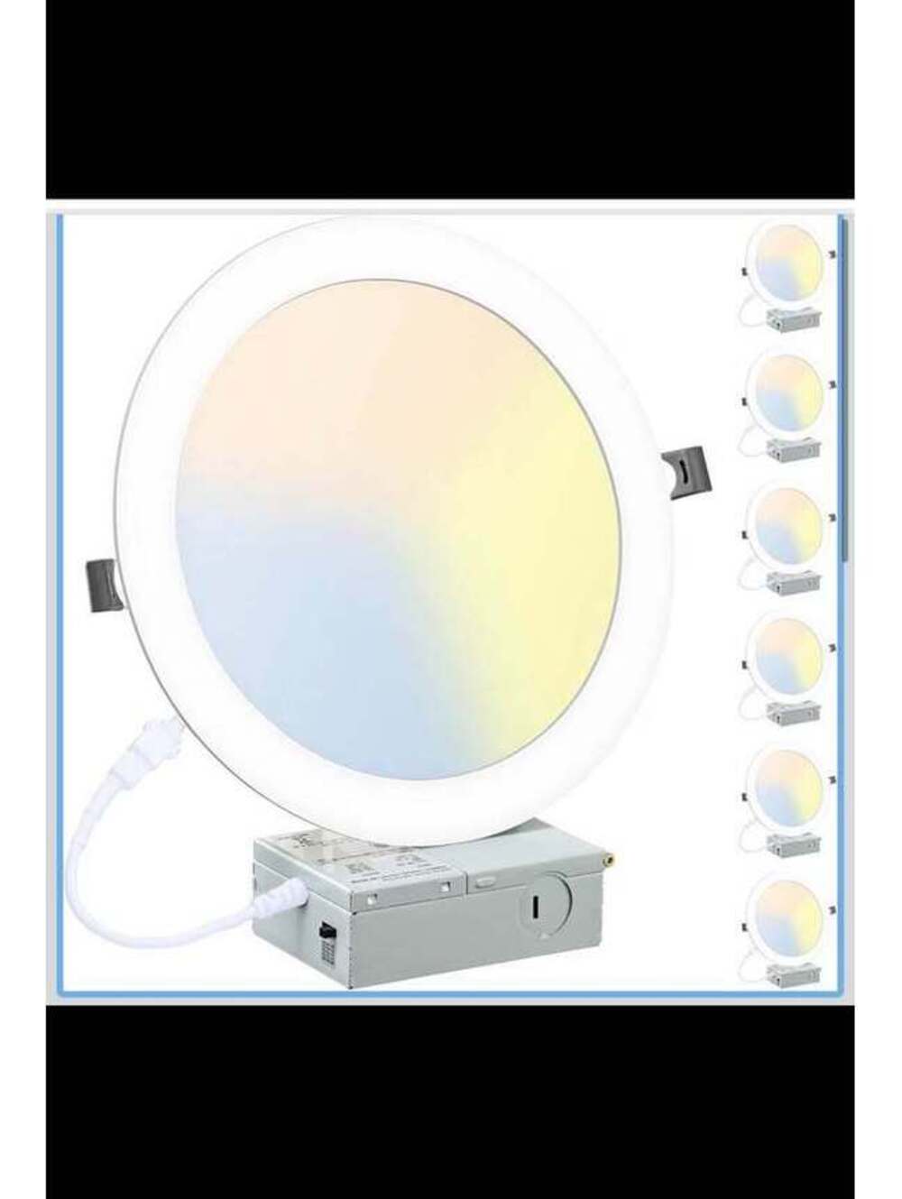 6-Pack 8’’ LED Recessed Lights, 3CCT Dimmable, Ultra-Thin Design - New in Box